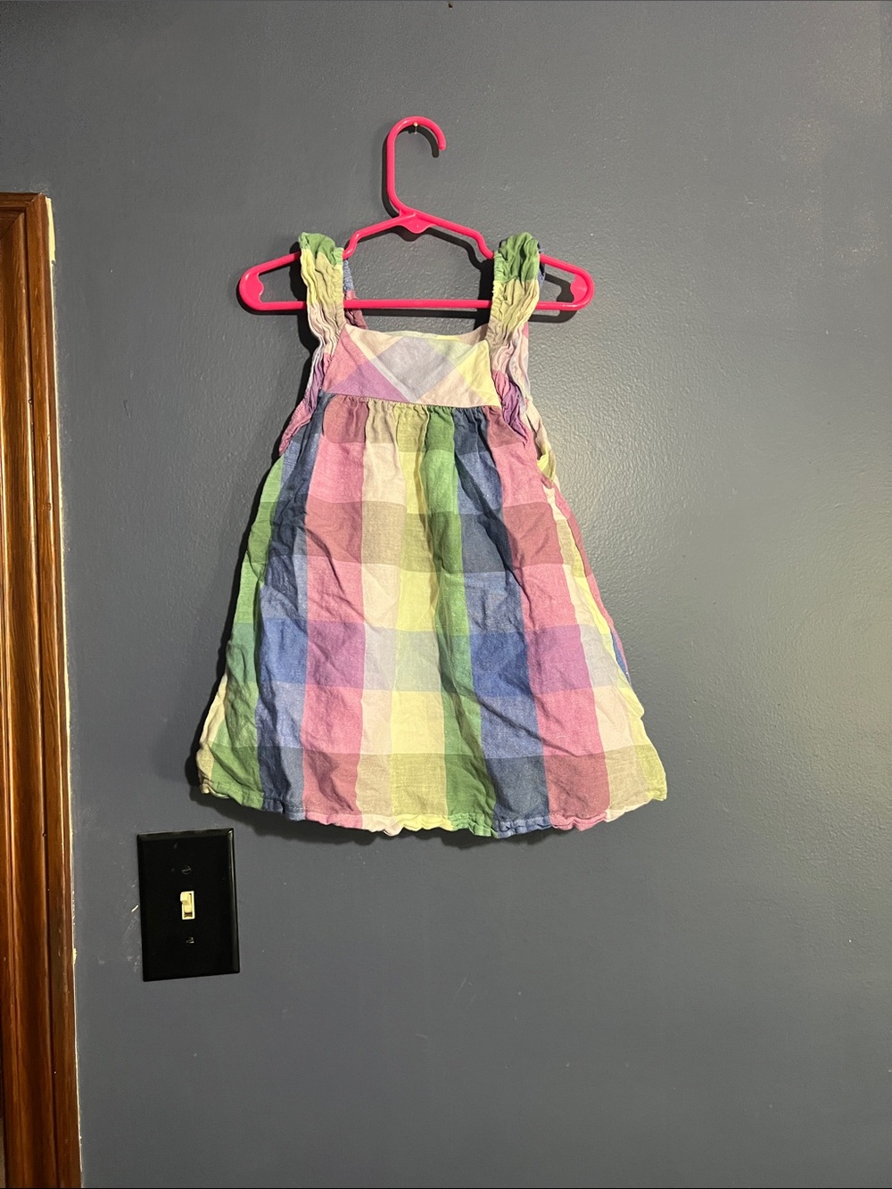 GAP Girls Pastel Plaid Sundress - Pink, Green, Blue, Yellow